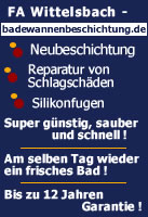 Acrylreparaturen, Emailschäden reparieren und Badewannen professionell renovieren lassen  durch die  Firma Wittelsbach